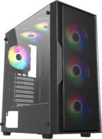 ColdPower F-Air Tamperli Cam Mesh Ön Panel 6 x Rainbow Fan 750 Watt 80+ Bronze Atx Bilgisayar Kasası - Görsel 2