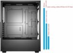 ColdPower F-Air Tamperli Cam Mesh Ön Panel 6 x Rainbow Fan 750 Watt 80+ Bronze Atx Bilgisayar Kasası - Görsel 9