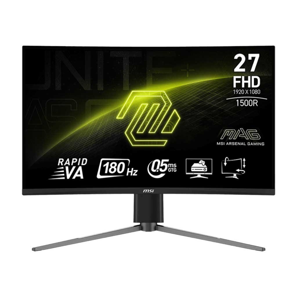 msi-27c6pf-1-1.jpg MSI Mag 27C6PF 27" Curve 1500R Rapid VA 180Hz 0.5ms Pivot Gaming Monitör - Görsel 1